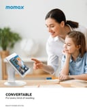 ستاند متعدد الاستخدامات للقراءة واللابتوب والتابلت من موماكس لون أبيض Momax multi stand adjustable reading stand for laptops & tablets