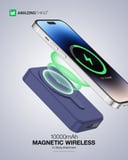 At thunder pro mag pd 10000mah power bank with holder purple