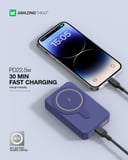 At thunder pro mag pd 10000mah power bank with holder purple