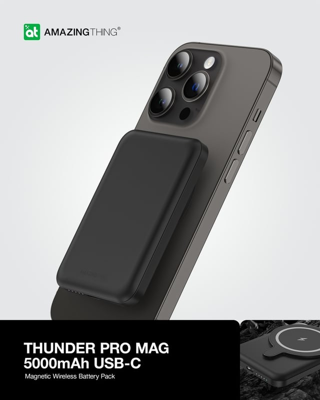 At thunder pro mag pd 5000mah power bank black