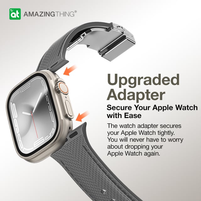 سوار ساعة ابل 41 و40 و38 مم تيتان سويفت باند من أميزنغ ثينغ لون أسود At titan swift band for apple