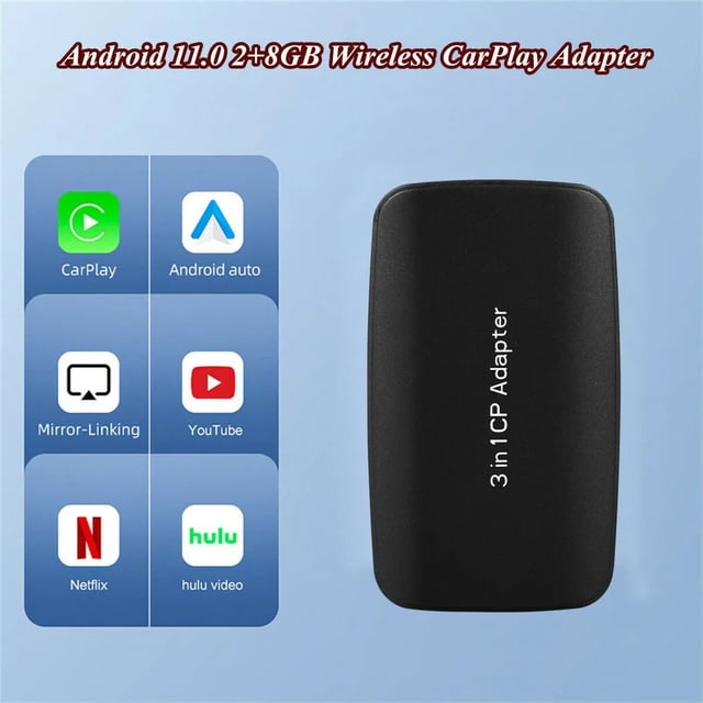 قطعة كار بلاي اندرويد لاسلكي للسيارة Android CarPlay Adapter Convert Facrory Wired to Wireless Carplay