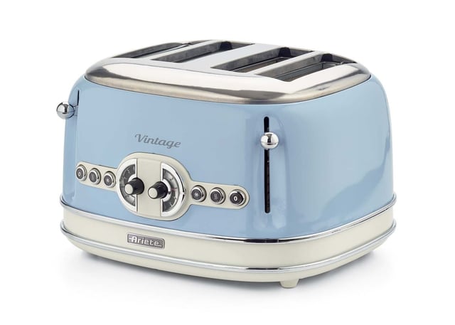 حماصة توست اربع شرائح 1600 واط ازرق فاتح اريتي Ariete Vintage 4-Slice Toaster