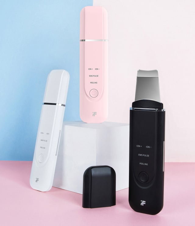 جهاز تنظيف البشرة بالموجات فوق الصوتية الايونية ومزيل الرؤوس السوداء من انفايس لون أسود InFace Ultrasonic Ionic Cleaner Blackhead Remover