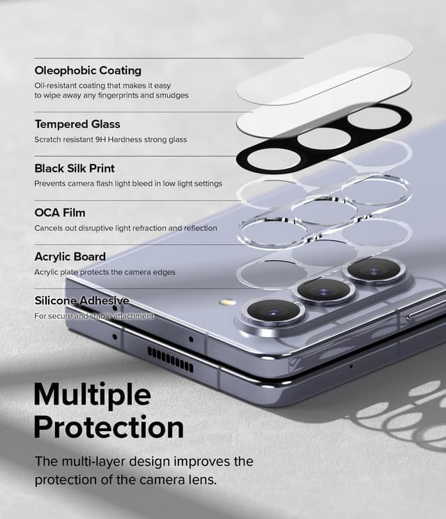 واقي المنيوم لكاميرا سامسونغ جالاكسي زد فليب 5 من رينجكي عدد اثنان Ringke Camera Styling Compatible with Samsung Galaxy Z Fold 5 Camera Lens Protector