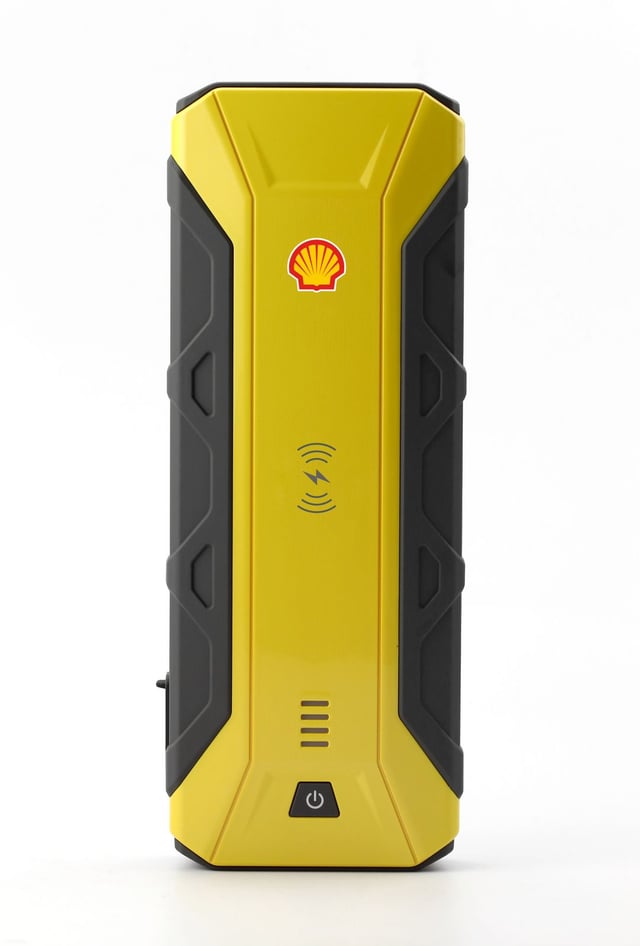 اشتراك للسيارة متنقل شل 12 فولت مع باوربانك 16000 مللي أمبير وشحن لاسلكي Shell Jump Starter with Wireless Charger and Power Bank