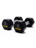 دمبل مطاطي 10 كجم زيفا Ziva Performance Hexagon Steel Dumbbells Weight 10 Kg