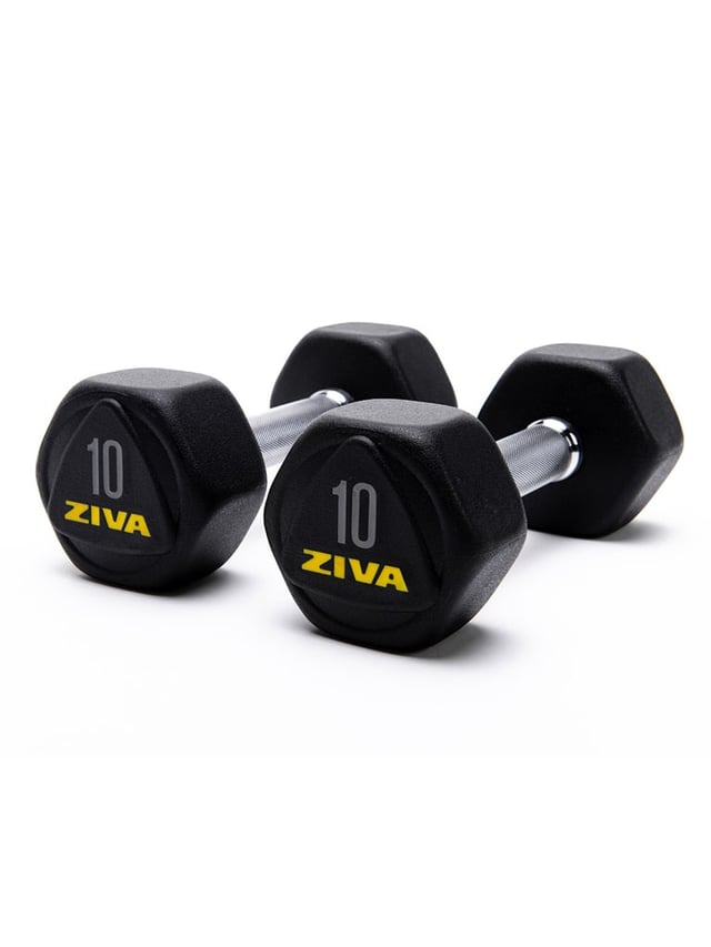 دمبل مطاطي 10 كجم زيفا Ziva Performance Hexagon Steel Dumbbells Weight 10 Kg