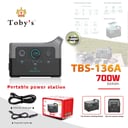 بطارية متنقلة للرحلات صغيرة توبيز 700 واط 140000 مللي أمبير Toby's TBS-136A Portable Power Station For Outdoor And Home Use