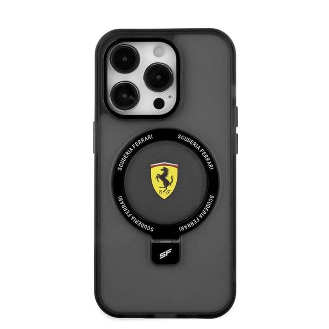 Ferrari  Magsafe Ring Stand Case for iPhone 15 Pro - Black