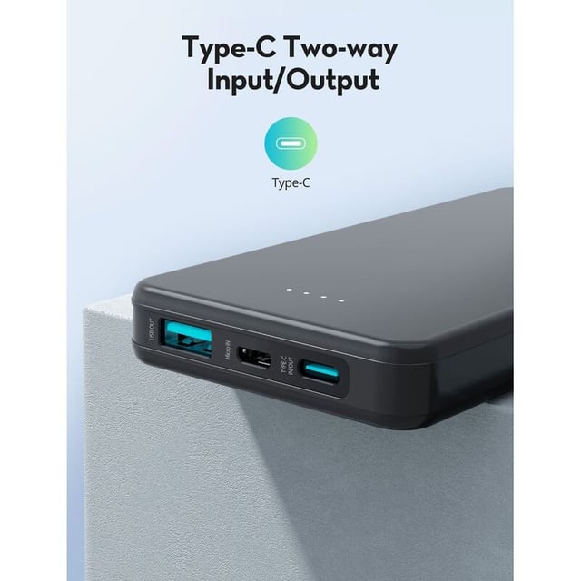 RAVPower RP-PB1215 PD Pioneer 10000mAh 15W 3-Ports Power Bank - Black