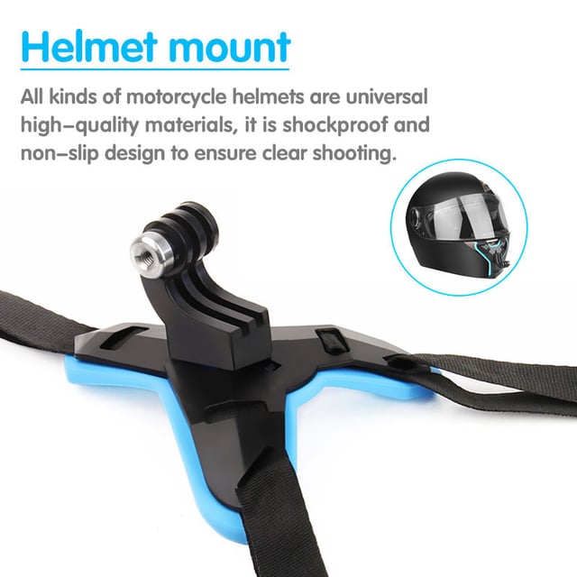 O Ozone Full Face Helmet Chin Camera Mount Strap Mount for GoPro Hero 11/10/9/8/7/6/5 Black,DJI Osmo Action 3/2,Insta360 ONE R,AKASO/Campark/YI and More Motorcycle Strap Mount Accessories -Orange