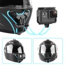 O Ozone Full Face Helmet Chin Camera Mount Strap Mount for GoPro Hero 11/10/9/8/7/6/5 Black,DJI Osmo Action 3/2,Insta360 ONE R,AKASO/Campark/YI and More Motorcycle Strap Mount Accessories -Orange