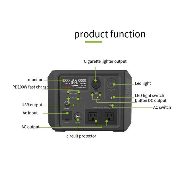 بطارية متنقلة للرحلات كروني 403 واط في الساعة Crony CN601-800W Portable Outdoor Power Station