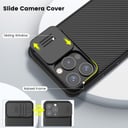 كفر ايفون 15 برو ماغ سيف أسود مع غطاء كاميرا بولي كربونات نيلكين Nillkin Magnetic Case for iPhone 15 Pro Case, Compatible with MagSafe, Sliding Camera Cover