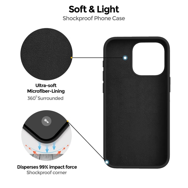 O Ozone Compatible with iPhone 15 Pro Case, Liquid Silicone Case With Soft Microfiber Lining [Full Covered Camera] Shockproof Phone Case Cover for iPhone 15 Pro - Dark Green