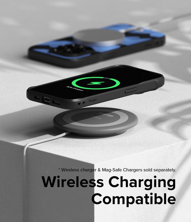 كفر جوال ايفون 15 برو شحن لاسلكي لون أزرق من رنجكي Ringke Onyx Case Compatible with iPhone 15 Pro