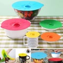 غطاء سيليكون للأطباق 5 قطع مقاومة للحرارة او اوزون O Ozone Reusable Silicone Suction Lids Heat Resistant Microwave Cover for Food Covers Lids for Cups