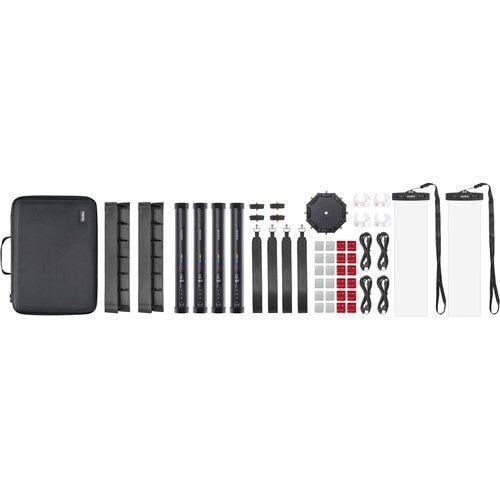 مجموعة إضاءة تصوير انبوبية 30 سم 2700 مللي أمبير حزمة  4 في 1 جودوكس Godox TL30 RGB LED Tube Light 4 tube kit