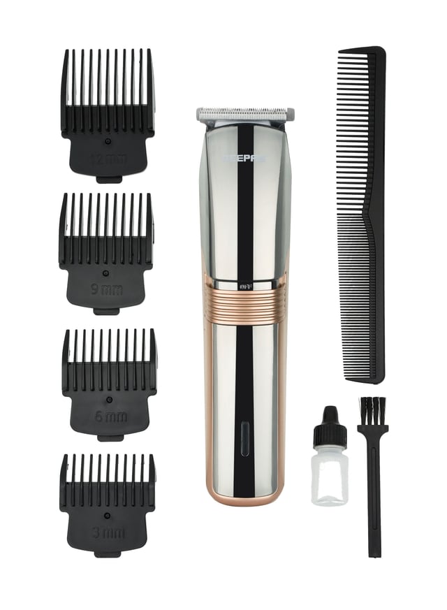 ماكينة حلاقة الشعر واللحية الاحترافية قابلة للشحن من جيباس مع 4 أمشاط Geepas Rechargeable Professional Cordless Hair And Bread Trimmer With 4 Guide Combs