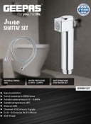 شطاف الحمام بلاستيك لون فضي من جونو جيباس Geepas Juno Shattaf Set