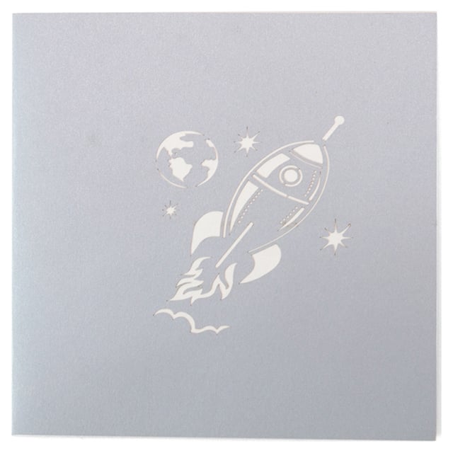 كارت ثلاثي الأبعاد بشكل صاروخ فضائي أبرا كاردز  Abra Cards Rocket