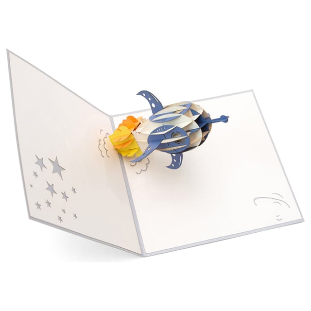 كارت ثلاثي الأبعاد بشكل صاروخ فضائي أبرا كاردز  Abra Cards Rocket