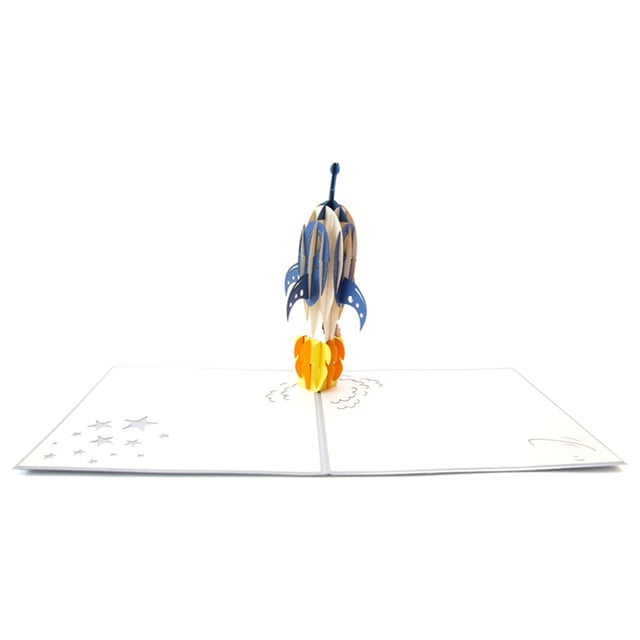 كارت ثلاثي الأبعاد بشكل صاروخ فضائي أبرا كاردز  Abra Cards Rocket