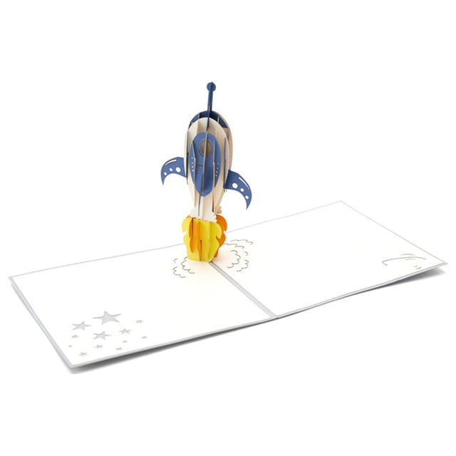 كارت ثلاثي الأبعاد بشكل صاروخ فضائي أبرا كاردز  Abra Cards Rocket