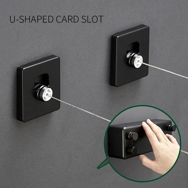 حبل غسيل قابل للسحب لتجفيف الملابس Retractable Washing Line Drying Clothes