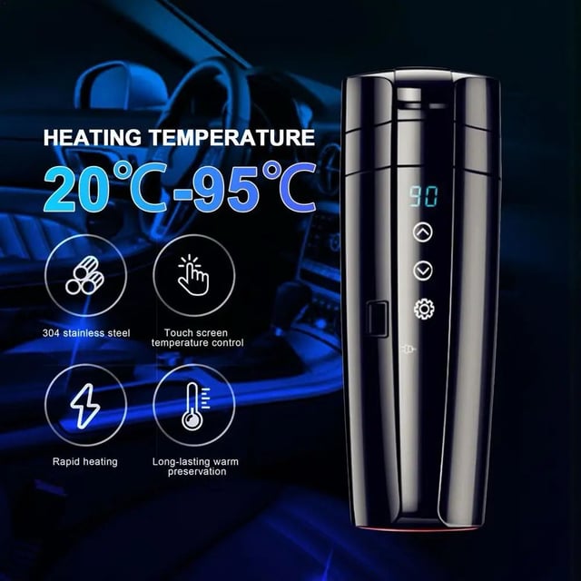كوب حراري للقهوة للسيارة 400 مللي Stainless Car Heated Smart Mug