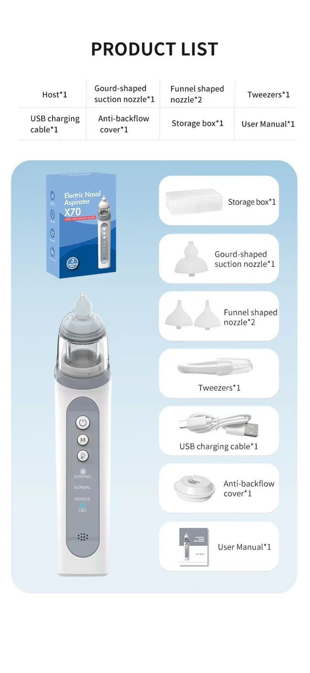 Baby Electric Nasal Aspirator Vacuum Cleaner for Toddlers