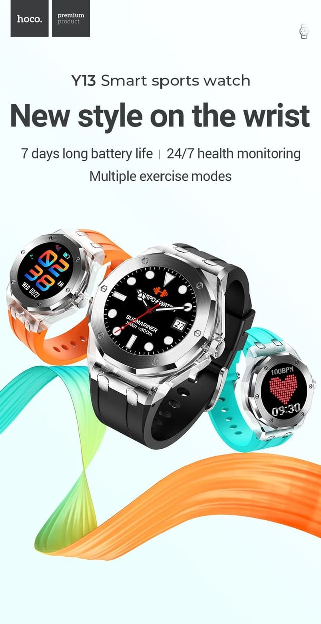 Hoco Y13 1.09inch Bluetooth 5.0 Smart Watch