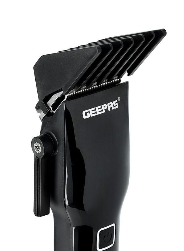Geepas Digital Professional Hair Clipper, Trimmer 8 Combs Men Beard Mustache Edger With Led Display, Rechargeable Haircut Kit, Steel Blade