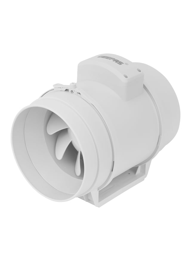 مروحة الشفط لون أبيض من جيباس 55 وات 8 بوصة Geepas In Line Exhaust Fan