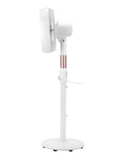 Geepas 14 Inches Stand Fan With Abs Circulator Head, As 5 Fins Blade,, 2 Hours Timer, Abs Body, Wide Angle Oscillation, Chrome & Silver Painting Decoration, Base With Heavy Rubber 60 W Silver