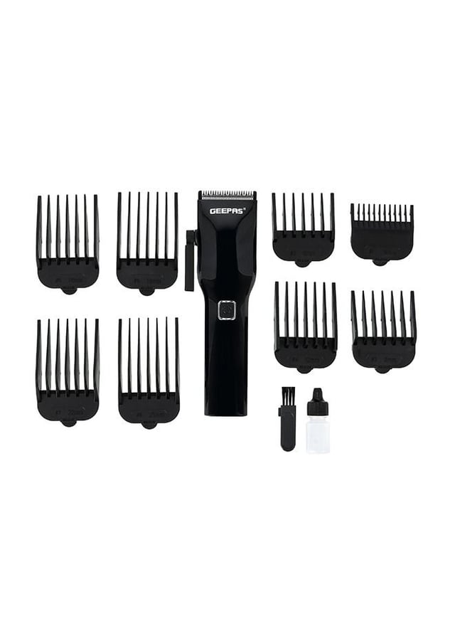 Geepas Digital Professional Hair Clipper, Trimmer 8 Combs Men Beard Mustache Edger With Led Display, Rechargeable Haircut Kit, Steel Blade