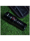 كشاف ليد 25 واط 15 ساعة مقاوم للمياه أسود جيباس Geepas Waterproof Led Flashlight With Power Bank Aluminum Housing With 25w High Power Led