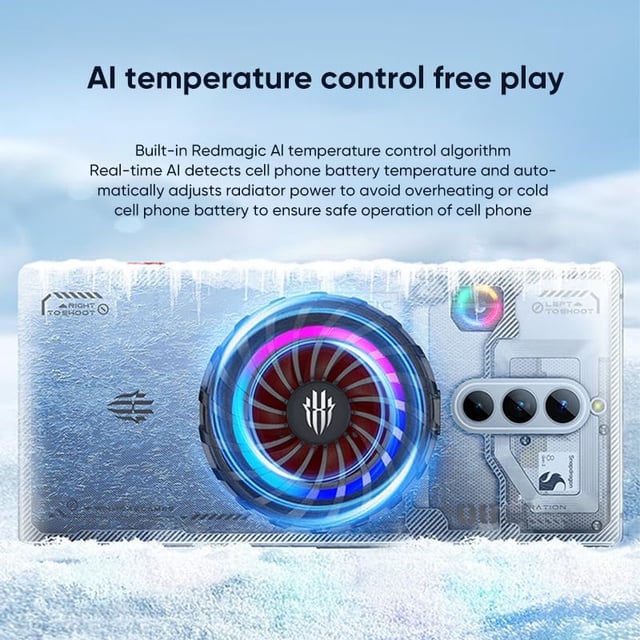 مروحة تبريد جوال ريد ماجيك مغناطيسية مع إضاءة Nubia RedMagic Magnetic Cooler 4 Pro