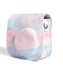 كفر حماية كاميرا فيوجي فيلم انستاكس ميني 12 / 11 أوزون وردي وأزرق O Ozone PU Leather Camera Case Compatible with Fujifilm Instax Mini 11 12 Instant Camera