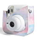 كفر حماية كاميرا فيوجي فيلم انستاكس ميني 12 / 11 أوزون وردي وأزرق O Ozone PU Leather Camera Case Compatible with Fujifilm Instax Mini 11 12 Instant Camera