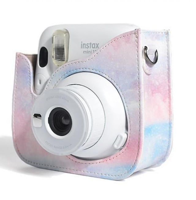 كفر حماية كاميرا فيوجي فيلم انستاكس ميني 12 / 11 أوزون وردي وأزرق O Ozone PU Leather Camera Case Compatible with Fujifilm Instax Mini 11 12 Instant Camera