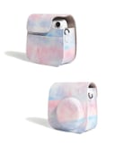 كفر حماية كاميرا فيوجي فيلم انستاكس ميني 12 / 11 أوزون وردي وأزرق O Ozone PU Leather Camera Case Compatible with Fujifilm Instax Mini 11 12 Instant Camera