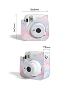 كفر حماية كاميرا فيوجي فيلم انستاكس ميني 12 / 11 أوزون وردي وأزرق O Ozone PU Leather Camera Case Compatible with Fujifilm Instax Mini 11 12 Instant Camera