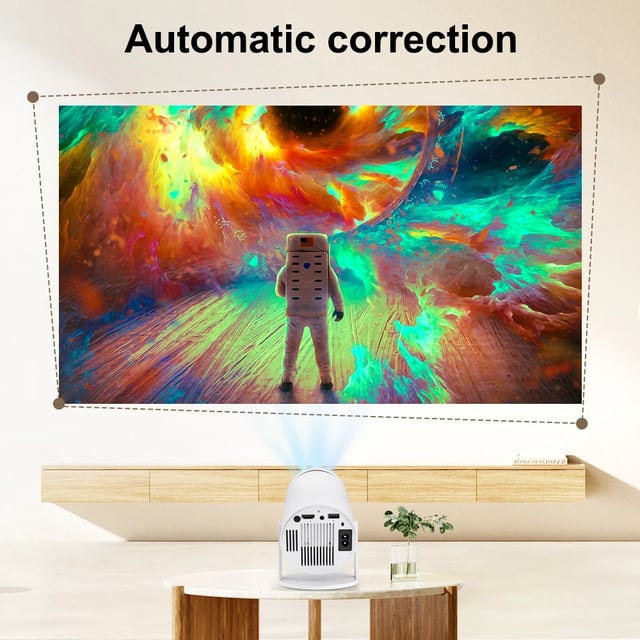 بروجكتر صغير 1080 بكسل مع منافذ HDMI و USB واونكت Wownect Mini Projector HY300 Auto Keystone Correction 4K 1080P Support Portable Projector