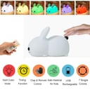 O Ozone Bunny Night Light for Kids Bedroom, Cute Rabbit Lamp Baby Nursery Nightlight 9 Colors Changing Soft Silicone LED Lights with Remote Control, Portable Night Light for Bedroom