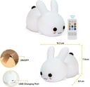 O Ozone Bunny Night Light for Kids Bedroom, Cute Rabbit Lamp Baby Nursery Nightlight 9 Colors Changing Soft Silicone LED Lights with Remote Control, Portable Night Light for Bedroom
