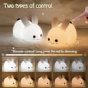 O Ozone Bunny Night Light for Kids Bedroom, Cute Rabbit Lamp Baby Nursery Nightlight 9 Colors Changing Soft Silicone LED Lights with Remote Control, Portable Night Light for Bedroom