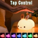 O Ozone Bunny Night Light for Kids Bedroom, Cute Rabbit Lamp Baby Nursery Nightlight 9 Colors Changing Soft Silicone LED Lights with Remote Control, Portable Night Light for Bedroom
