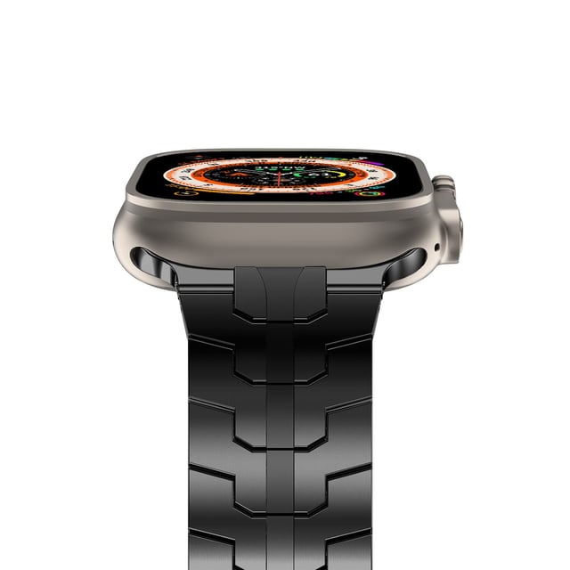 سير ساعة ابل تيتانيوم متوافق مع ابل ووتش الترا 2 أسود او اوزون O Ozone Titanium Metal Watch Band Strap Compatible with Apple Watch Ultra 2 Band